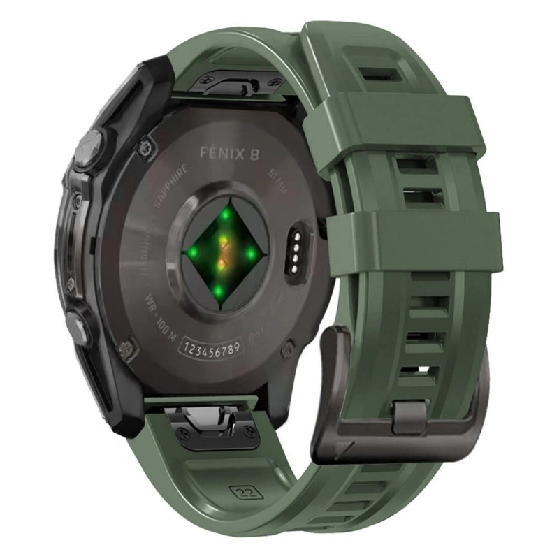 Cinturino in silicone Tech-Protect per Garmin Fenix 5S / 5S Plus / 6S / 6S Pro / 7S / 8 (43 mm), verde militare