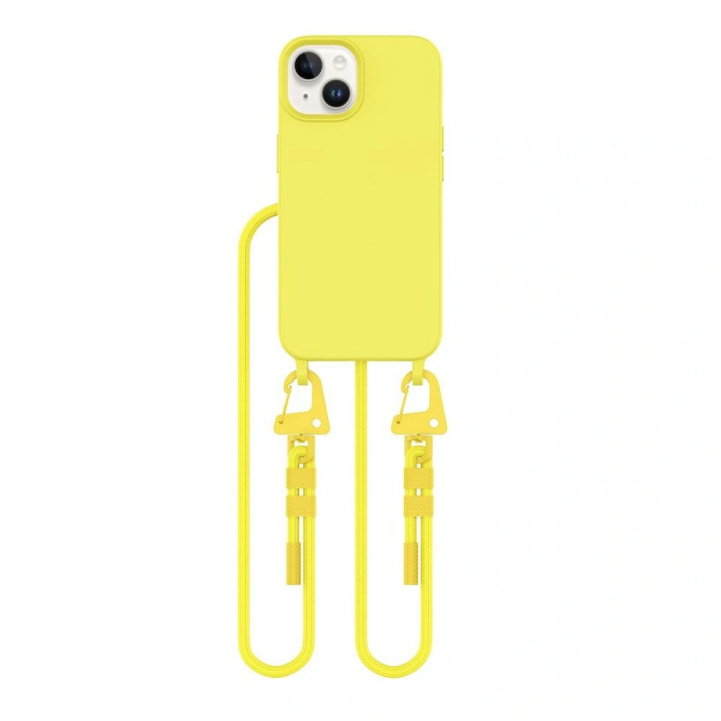 Custodia Tech-Protect Magnecklace MagSafe con lanyard per Apple iPhone 14, giallo canarino