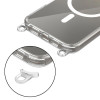 Custodia Tech-Protect FlexAir Chain MagSafe per Apple iPhone 16, trasparente, con laccetti grigi e rosa
