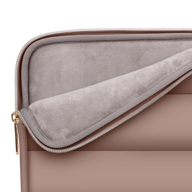Custodia Tech-Protect Puffy per laptop 13-14" con borsa per accessori, Walnut