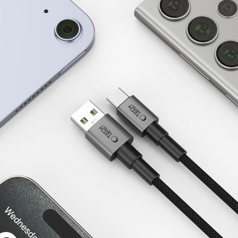 Cavo Tech-Protect Ultraboost DNA USB-A / USB-C 15W/3A 100 cm, grigio ferro