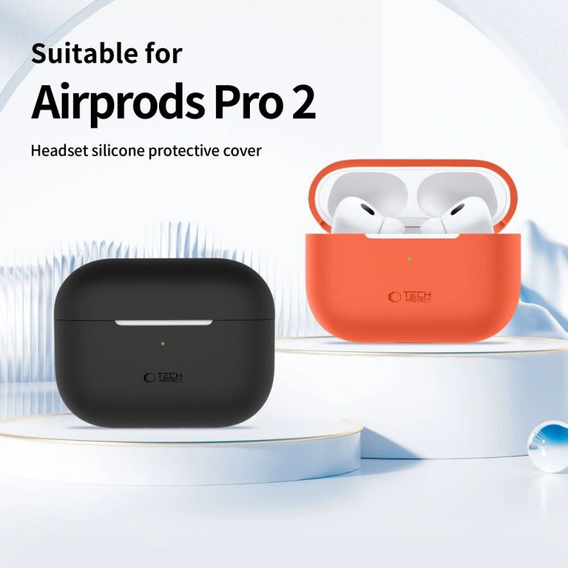 Custodia in silicone Tech-Protect per Apple AirPods Pro 1/2, arancione neon