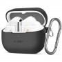 Custodia con moschettone in silicone Tech-Protect per Samsung Galaxy Buds 3 / 3 Pro, nera