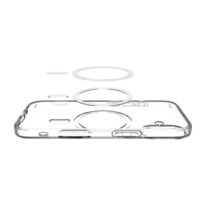 Custodia Spigen Liquid Crystal Mag MagSafe per Apple iPhone 17, trasparente/bianca