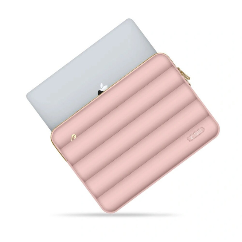 Custodia per laptop Tech-Protect Puffy 13-14" con borsa per accessori, Dusty Rose