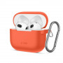 Custodia in silicone con moschettone Tech-Protect per Apple AirPods 3, arancione neon