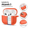 Custodia in silicone con moschettone Tech-Protect per Apple AirPods 3, arancione neon