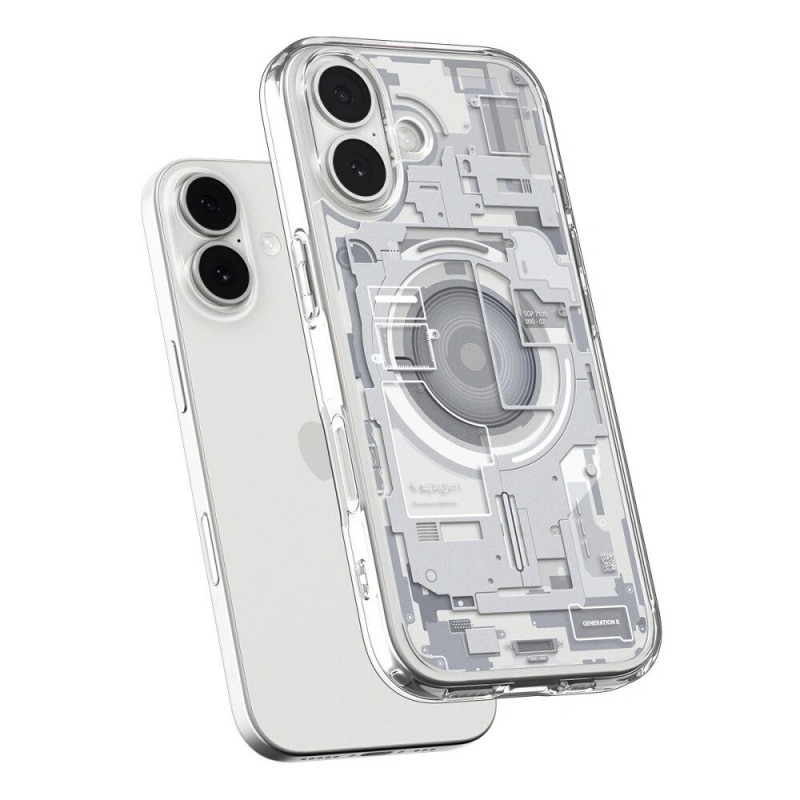 Custodia Spigen Ultra Hybrid Mag MagSafe ACS10385 per Apple iPhone 17, Zero One White
