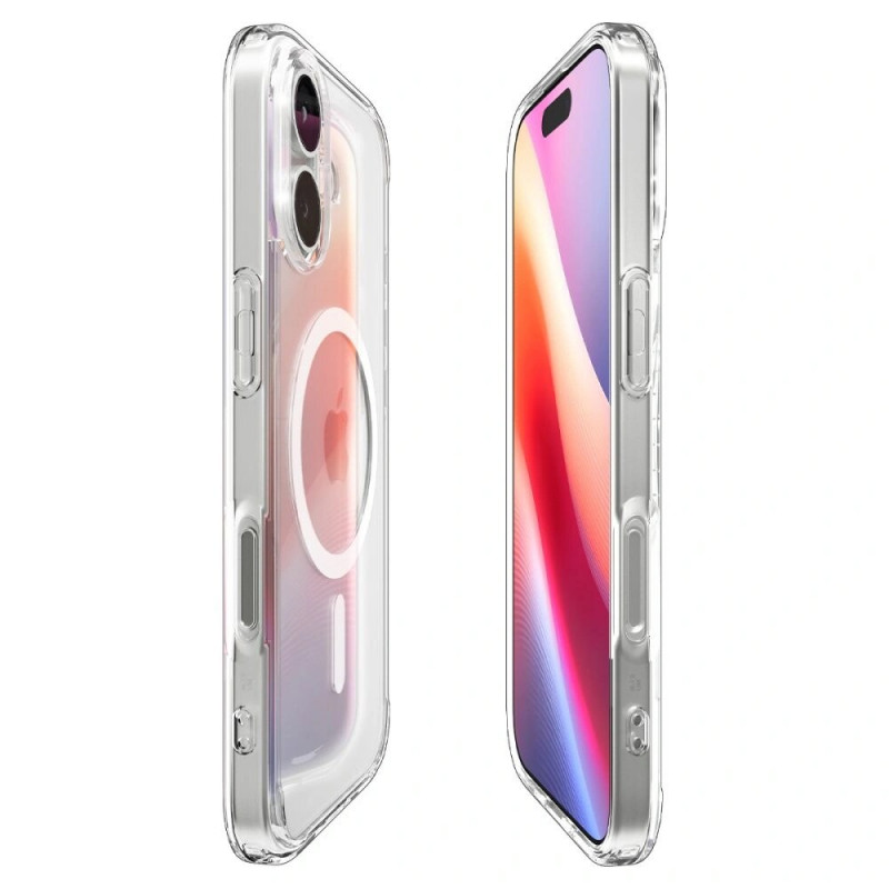 Custodia Spigen Ultra Hybrid Mag MagSafe ACS10380 per Apple iPhone 17, trasparente/bianca