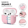 Custodia in silicone Tech-Protect Silicone Hook per Apple AirPods 3 con moschettone, rosa polvere