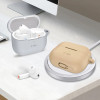 Custodia con gancio in silicone Tech-Protect per Samsung Galaxy Buds 3 / 3 Pro, Cafe Latte