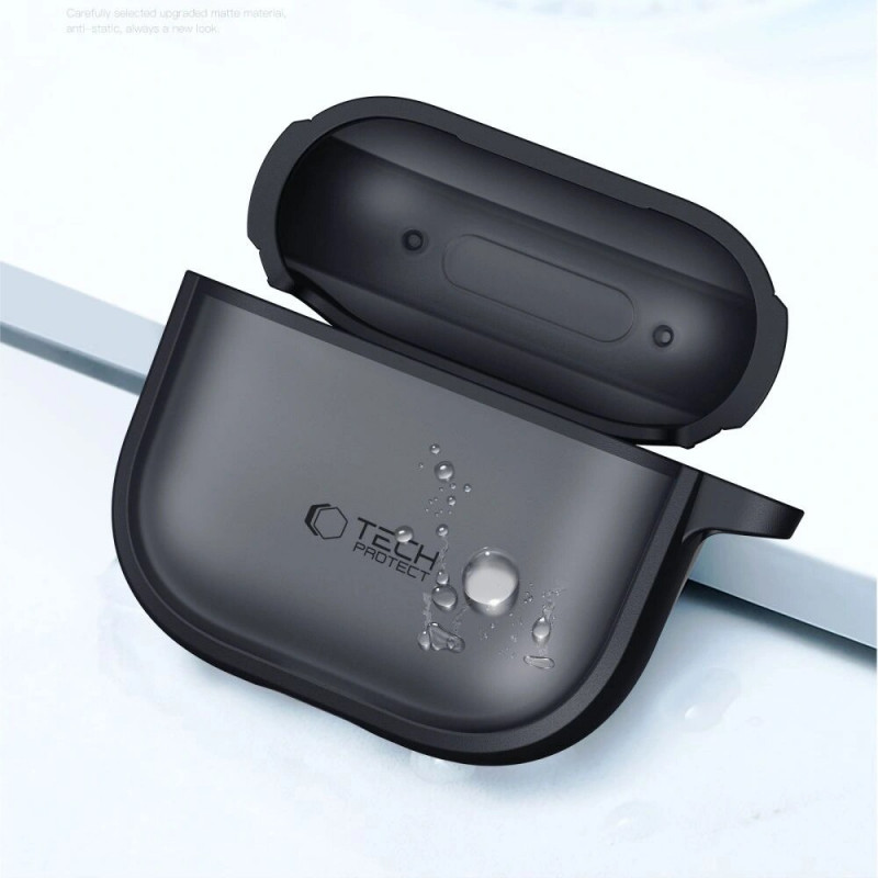 Custodia Tech-Protect Magmat per Apple AirPods 4, nero opaco