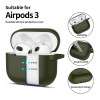 Custodia in silicone Hook Tech-Protect per Apple AirPods 3 con moschettone, verde oliva