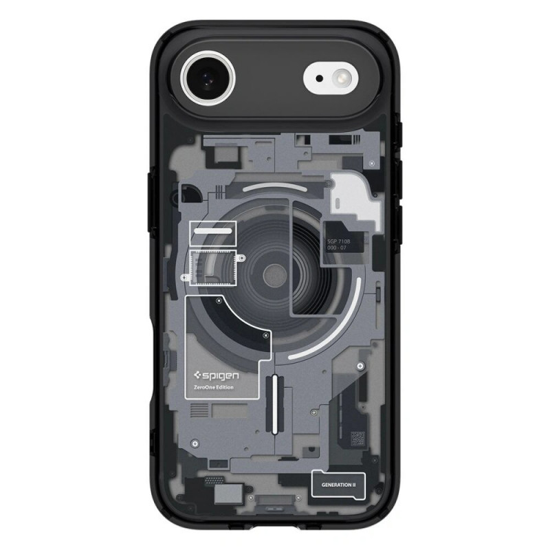 Custodia Spigen Ultra Hybrid Mag MagSafe ACS10320 per Apple iPhone Air, Zero One Black