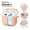Custodia in silicone Tech-Protect Silicone Hook per Apple AirPods 3 con moschettone, Caffe Latte