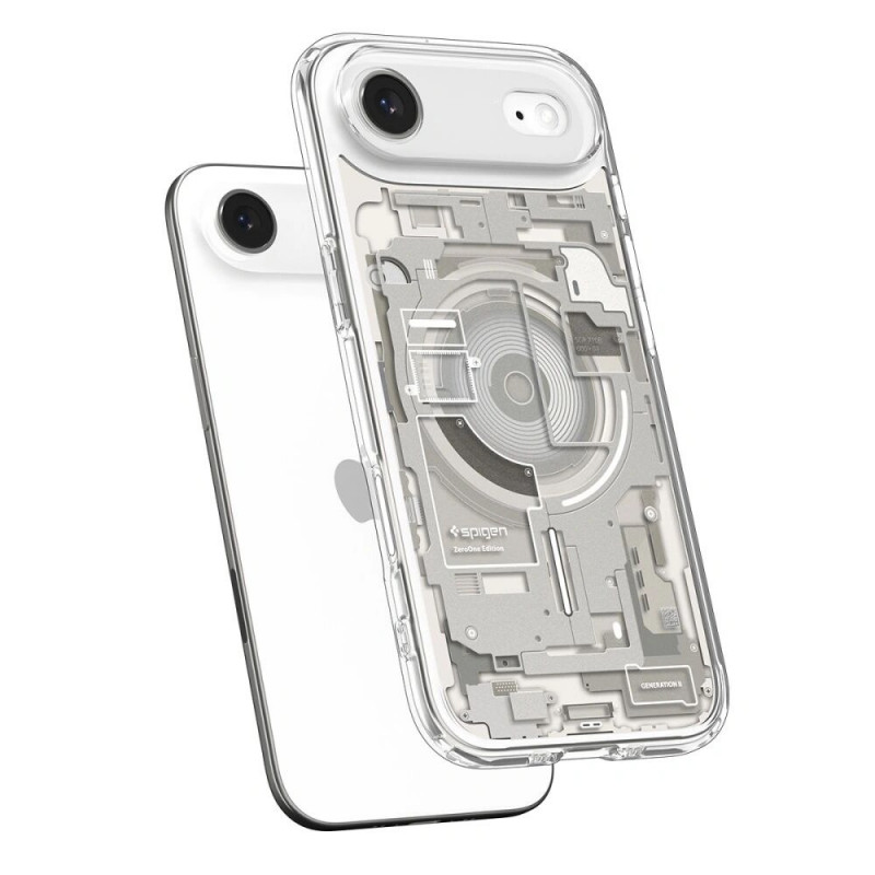 Custodia Spigen Ultra Hybrid Mag MagSafe ACS10319 per Apple iPhone Air, Zero One Natural Titanium