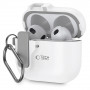 Custodia Slim Hook Tech-Protect per Apple AirPods 4, bianca