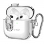Custodia Slim Hook Tech-Protect per Apple AirPods 4, trasparente