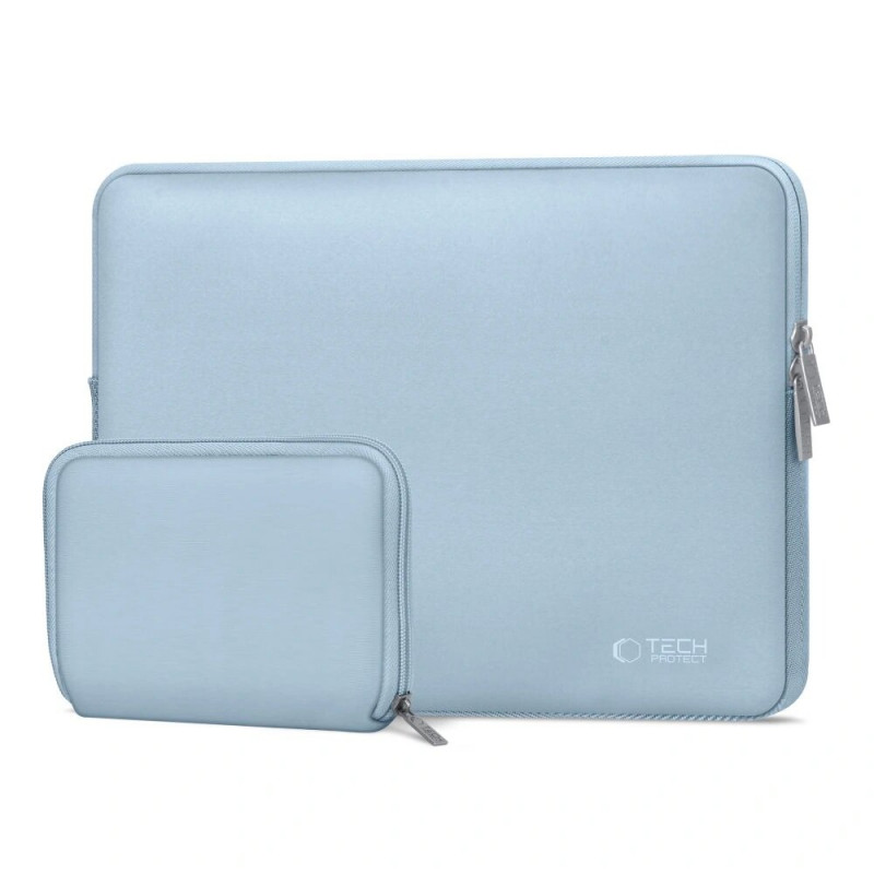 Custodia Tech-Protect NeoSlim per laptop 13-14" con borsa accessori, blu invernale