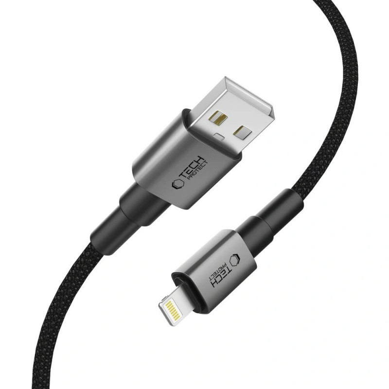Cavo Tech-Protect Ultraboost DNA USB-A / Lightning 15W/2.4A 100 cm, grigio ferro