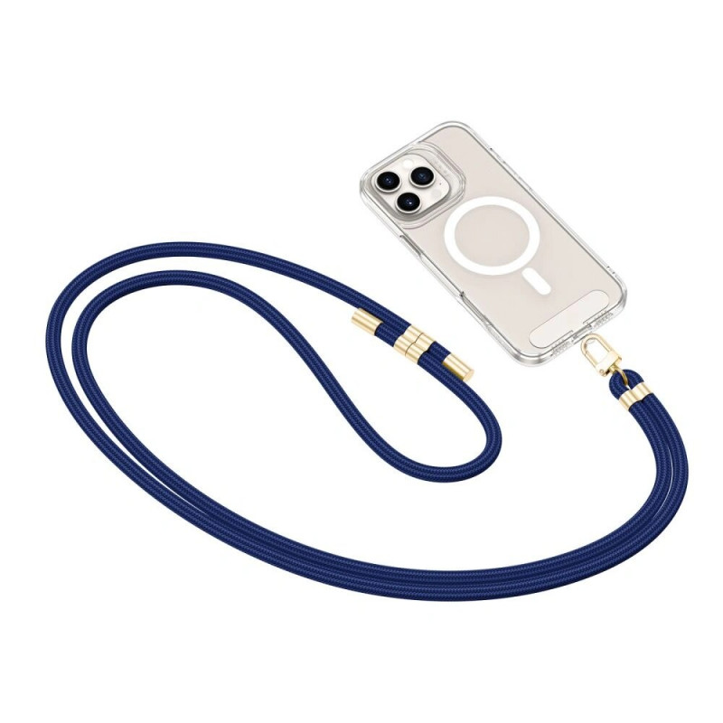 Tracolla per telefono Tech-Protect C7S Rope Crossbody, blu navy/oro