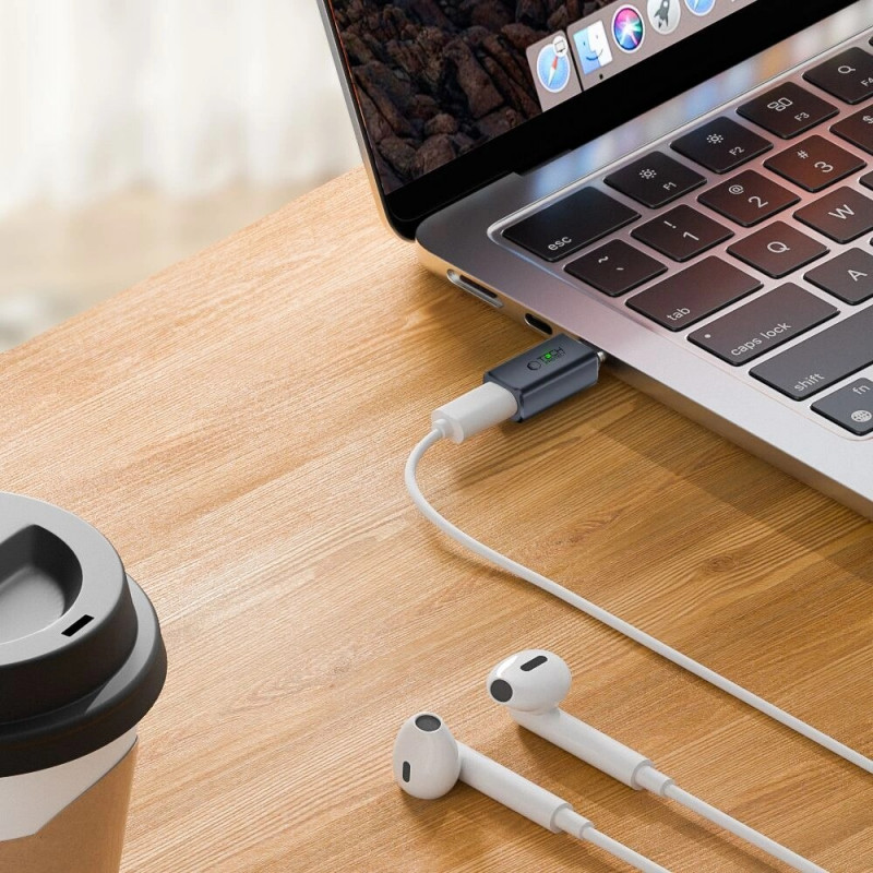 Adattatore audio Tech-Protect UltraBoost da USB-C a Lightning, grigio