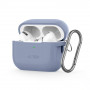 Custodia con gancio in silicone Tech-Protect con moschettone per Apple AirPods Pro 1 / 2, azzurro