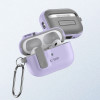 Custodia Slim Hook Tech-Protect con moschettone per Apple AirPods Pro 1 / 2, lavanda