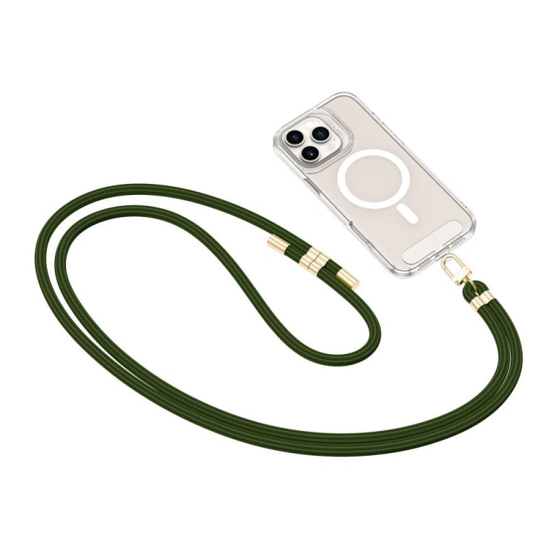 Tracolla per telefono Tech-Protect C7S Rope Crossbody, verde cacciatore/oro
