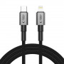 Cavo Tech-Protect Ultraboost DNA USB-C / Lightning PD27W/3A 200 cm, grigio ferro