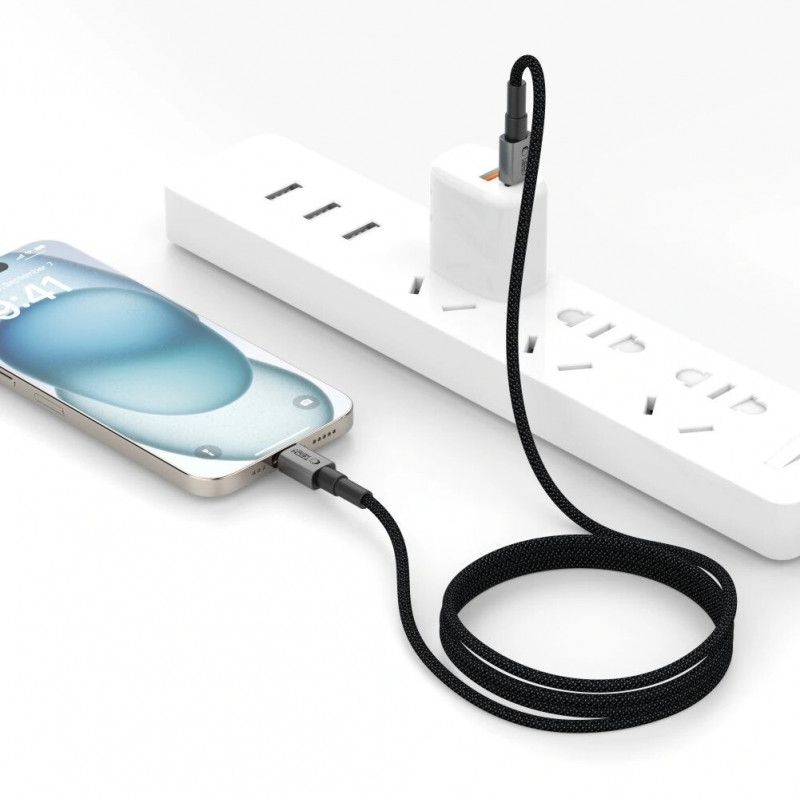 Cavo Tech-Protect Ultraboost DNA USB-C / Lightning PD27W/3A 200 cm, grigio ferro