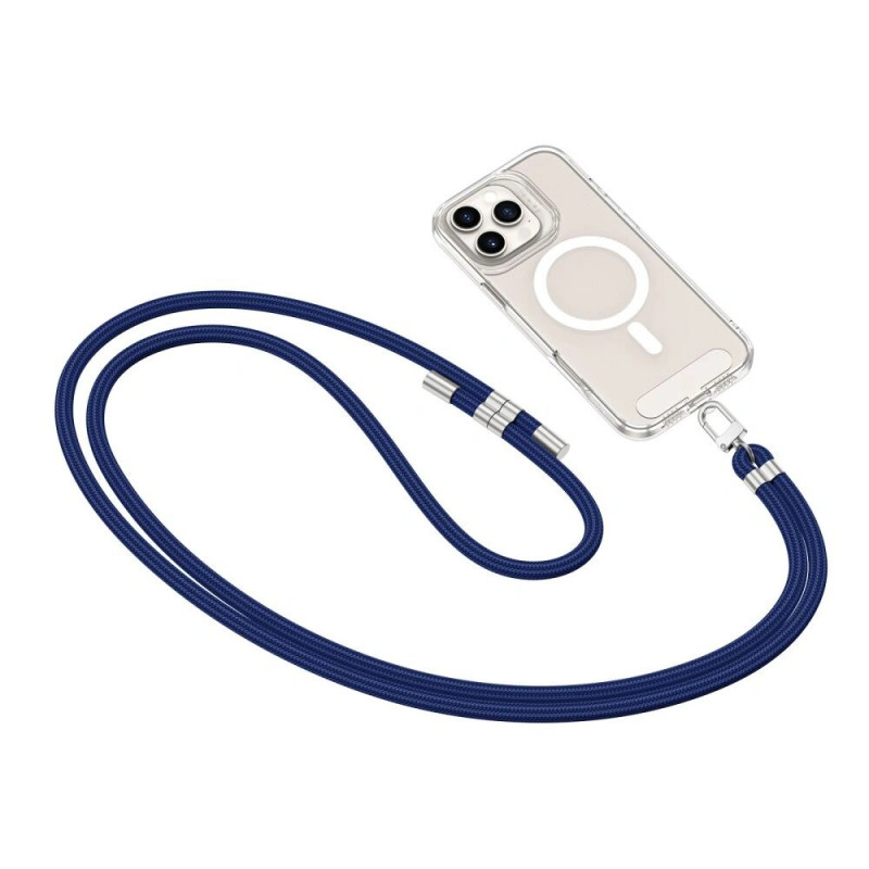 Tracolla per telefono Tech-Protect C7S Rope Crossbody, blu navy/argento