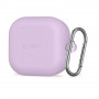 Custodia con moschettone in silicone Tech-Protect per Samsung Galaxy Buds 4 / 4 Pro, lavanda