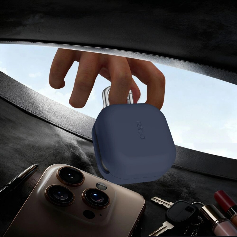 Custodia con moschettone in silicone Tech-Protect per Samsung Galaxy Buds 4 / 4 Pro, lavanda
