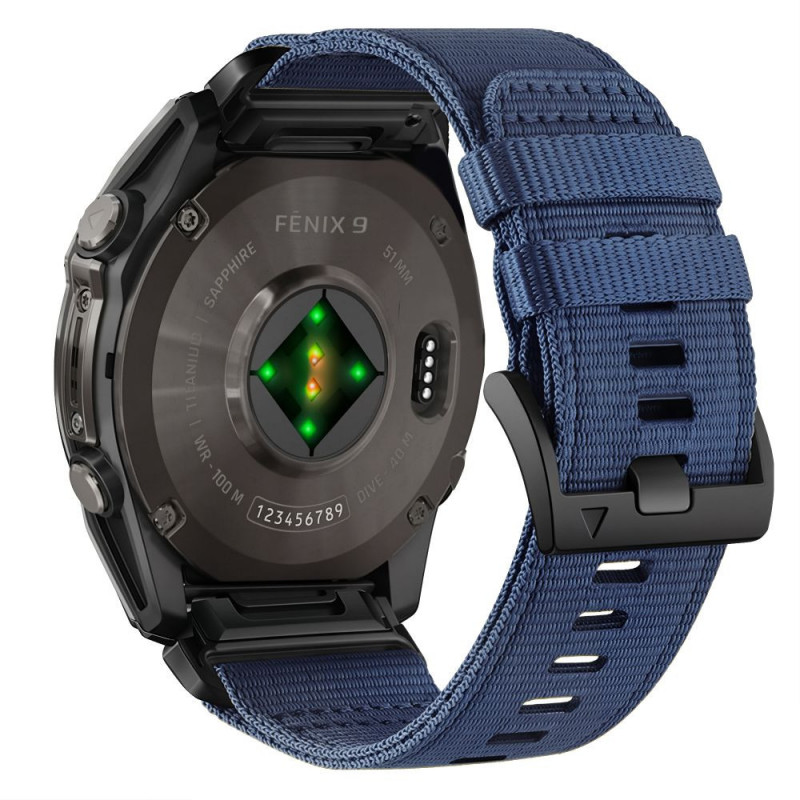 Cinturino in nylon Classic per orologio Tech-Protect per Garmin Fenix 5X / 5X Plus / 6X / 6X Pro / 7X / 8 / 8 Pro / 9 / 9 Pro 47 mm, Midnight Navy