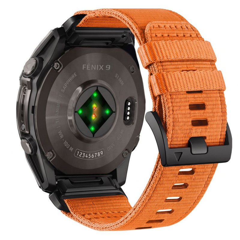 Cinturino in nylon Classic per orologio Tech-Protect per Garmin Fenix 5X / 5X Plus / 6X / 6X Pro / 7X / 8 / 8 Pro / 9 / 9 Pro 47 mm, arancione segnale