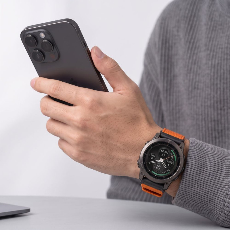 Cinturino in nylon Classic per orologio Tech-Protect per Garmin Fenix 5X / 5X Plus / 6X / 6X Pro / 7X / 8 / 8 Pro / 9 / 9 Pro 47 mm, arancione segnale