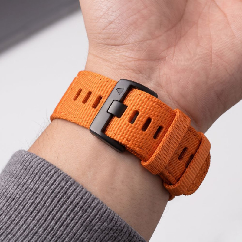 Cinturino in nylon Classic per orologio Tech-Protect per Garmin Fenix 5X / 5X Plus / 6X / 6X Pro / 7X / 8 / 8 Pro / 9 / 9 Pro 47 mm, arancione segnale