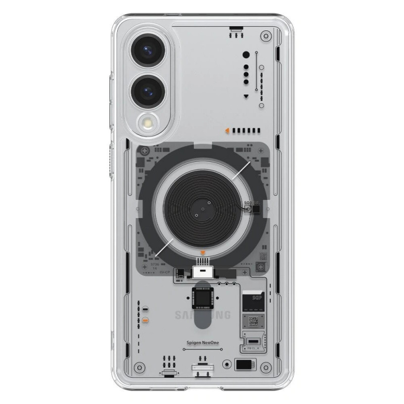 Custodia Spigen Ultra Hybrid Mag MagSafe ACS09416 per Samsung Galaxy S25 Edge, Neo One, trasparente