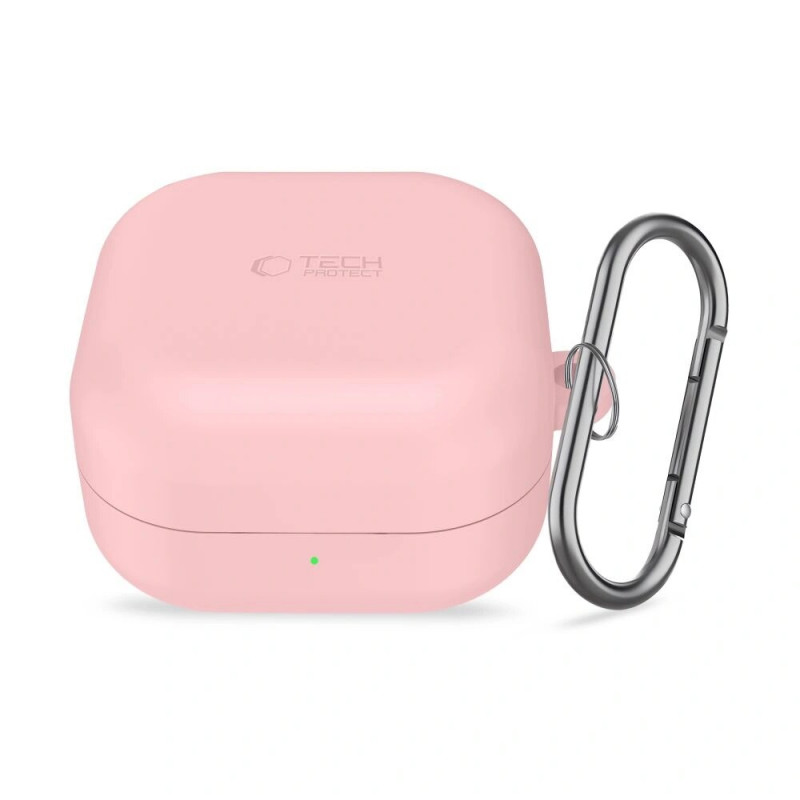 Custodia con gancio in silicone Tech-Protect per Samsung Galaxy Buds 4 / 4 Pro, rosa polvere