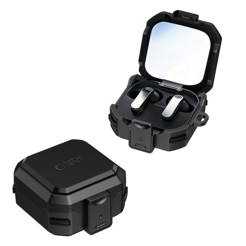 Custodia Tech-Protect Carbonox MagSafe per Samsung Galaxy Buds 4 / 4 Pro, nera