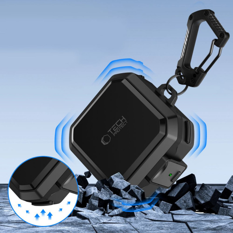 Custodia Tech-Protect Carbonox MagSafe per Samsung Galaxy Buds 4 / 4 Pro, nera