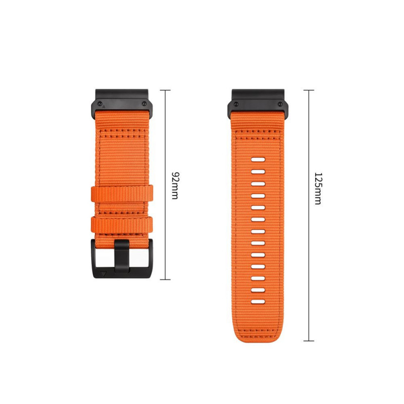 Cinturino in nylon classico Tech-Protect per Garmin Fenix 5X / 5X Plus / 6X / 6X Pro / 7X / 8 / 8 Pro / 9 / 9 Pro 51 mm, arancione segnale