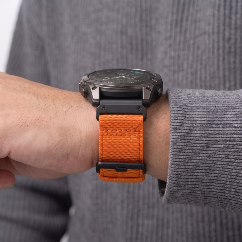 Cinturino in nylon classico Tech-Protect per Garmin Fenix 5X / 5X Plus / 6X / 6X Pro / 7X / 8 / 8 Pro / 9 / 9 Pro 51 mm, arancione segnale