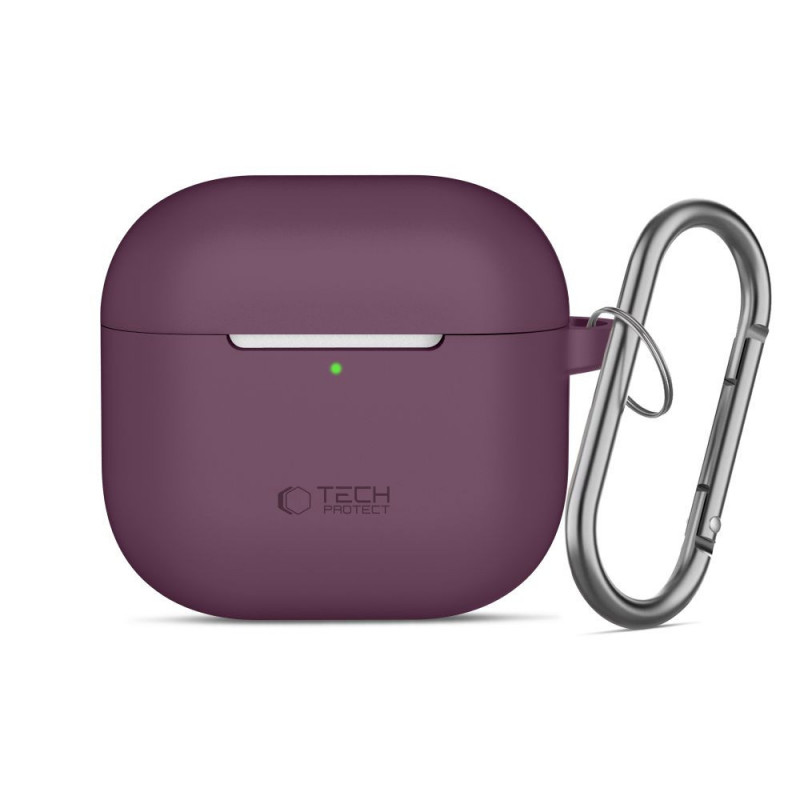 Custodia in silicone Tech-Protect Silicone Hook per Apple AirPods 4 / 5 THP6094, bordeaux
