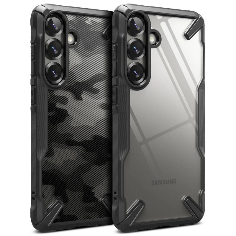 Custodia Ringke Fusion-X per Samsung Galaxy S25+, nero camouflage