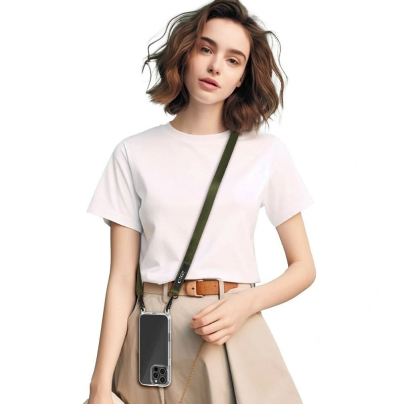 Laccetto per telefono crossbody Tech-Protect C6S Rope 2-in-1, Cargo Khaki (oliva)
