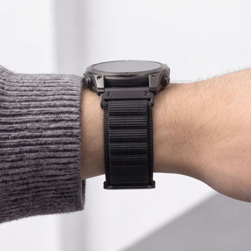 Cinturino per orologio Tech-Protect Nylon Pro THP6035 per Garmin Fenix 5X / 5X Plus / 6X / 6X Pro / 7X / 8 / 8 Pro / 9 / 9 Pro (51 mm), nero