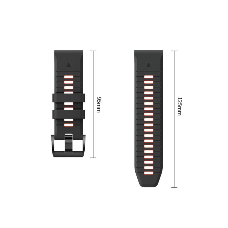 Cinturino per orologio Tech-Protect Iconband Pro per Garmin Fenix 5X / 5X Plus / 6X / 6X Pro / 7X / 8 / 8 Pro / 9 / 9 Pro (47 mm), nero / rosso