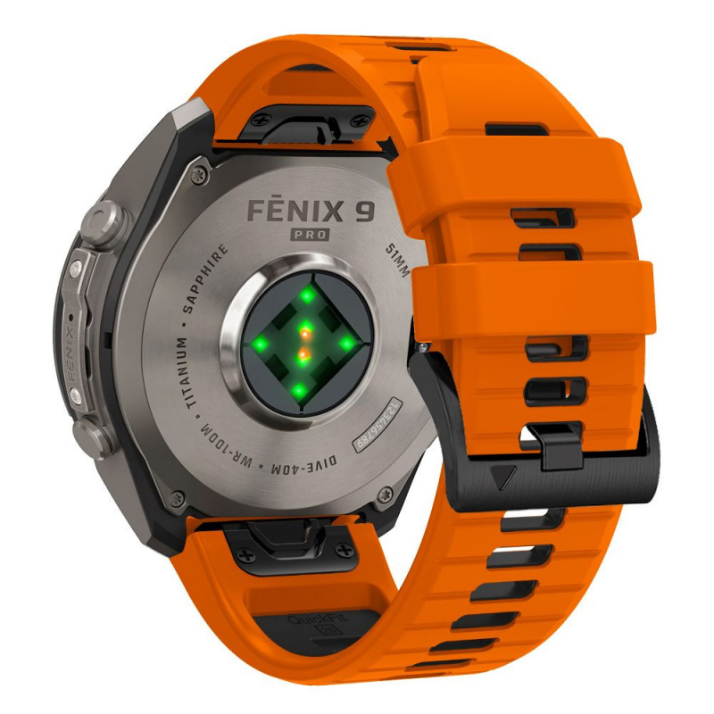 Cinturino per orologio Tech-Protect Iconband Pro THP6048 per Garmin Fenix 5X / 5X Plus / 6X / 6X Pro / 7X / 8 / 8 Pro / 9 / 9 Pro (47 mm), arancione / nero